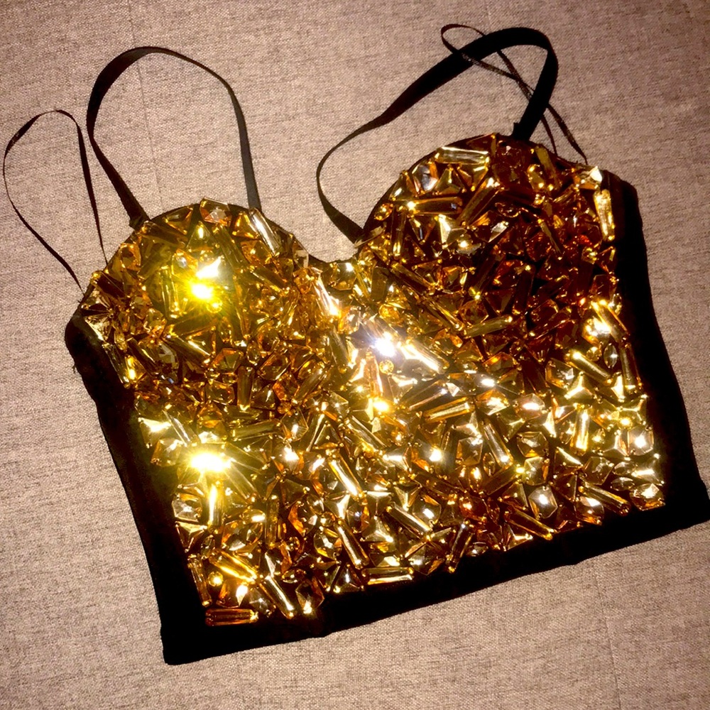 Bedazzled cropped corset/bustier size small